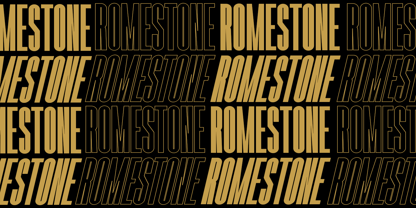 Beispiel einer Romestone Regular-Schriftart